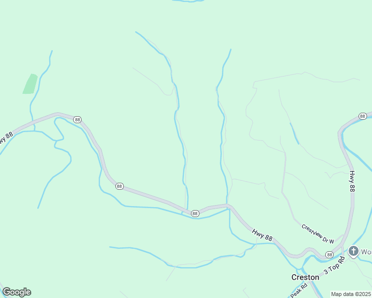 map of restaurants, bars, coffee shops, grocery stores, and more near Baker Hollow Road in Creston