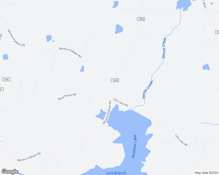 map of restaurants, bars, coffee shops, grocery stores, and more near 2005 Morton-Pulliam Road in Roxboro