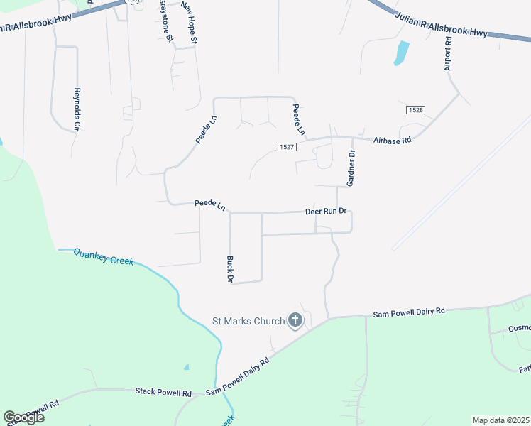 map of restaurants, bars, coffee shops, grocery stores, and more near 285 Deer Run Drive in Roanoke Rapids