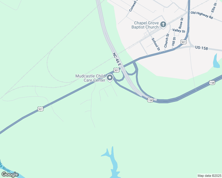 map of restaurants, bars, coffee shops, grocery stores, and more near 158 Hilltop Drive in Garysburg