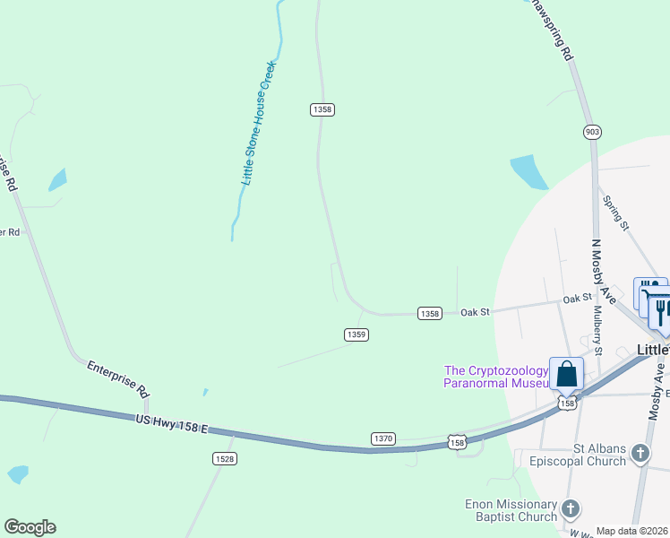 map of restaurants, bars, coffee shops, grocery stores, and more near 191 State Road 1358 in Littleton