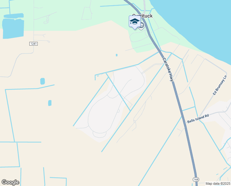 map of restaurants, bars, coffee shops, grocery stores, and more near 107 Bay Leaf Drive in Currituck