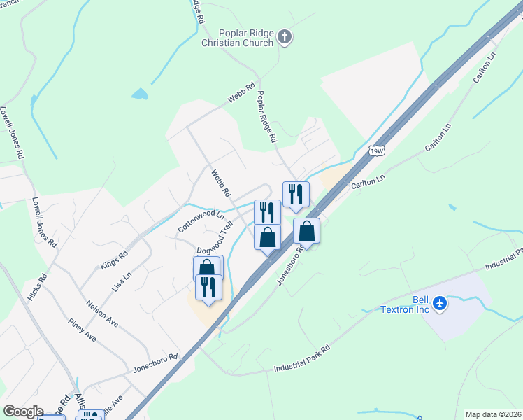 map of restaurants, bars, coffee shops, grocery stores, and more near 5001 Aberlea Place in Sullivan County