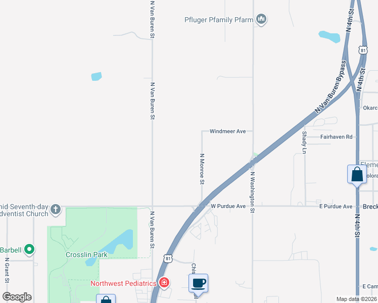 map of restaurants, bars, coffee shops, grocery stores, and more near 4210 North Monroe Street in Enid