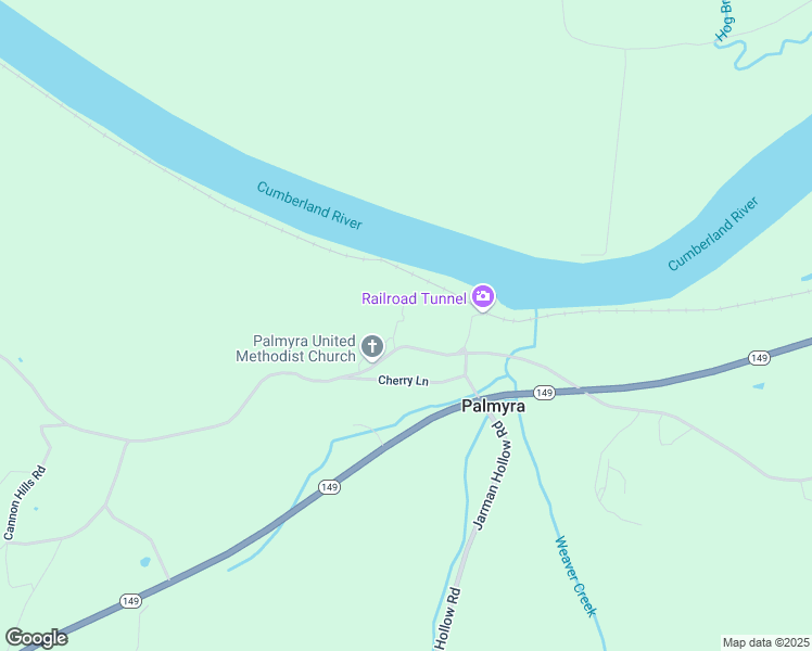 map of restaurants, bars, coffee shops, grocery stores, and more near 2727 Palmyra Road in Palmyra