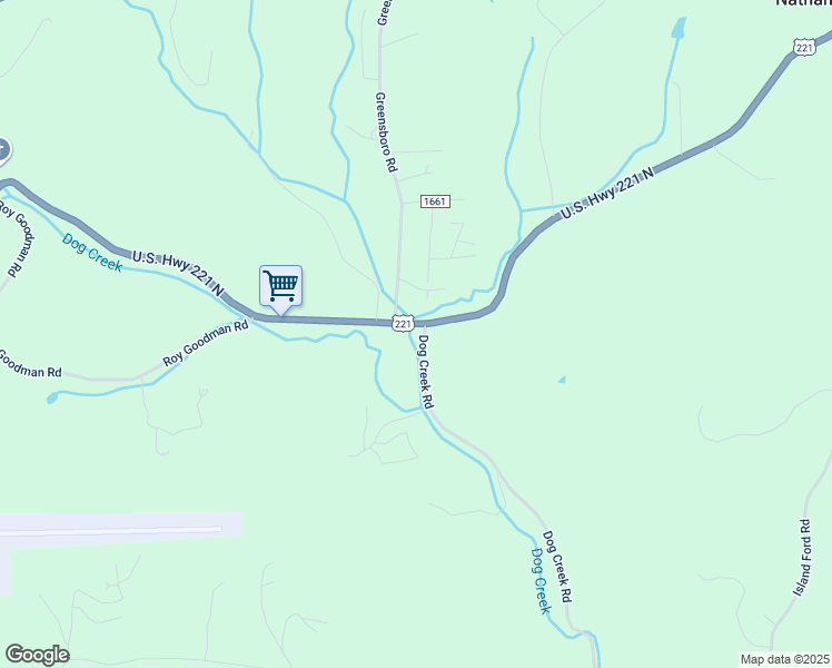 map of restaurants, bars, coffee shops, grocery stores, and more near 136 Dog Creek Road in Crumpler