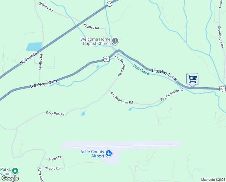 map of restaurants, bars, coffee shops, grocery stores, and more near 602 Roy Goodman Road in Crumpler