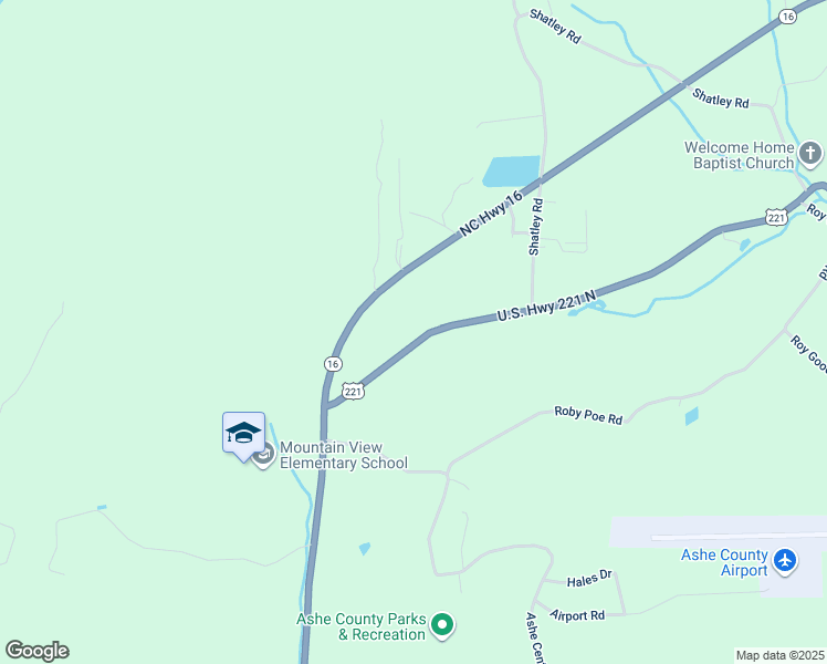 map of restaurants, bars, coffee shops, grocery stores, and more near 3131 U.S. Highway 221 North in Crumpler