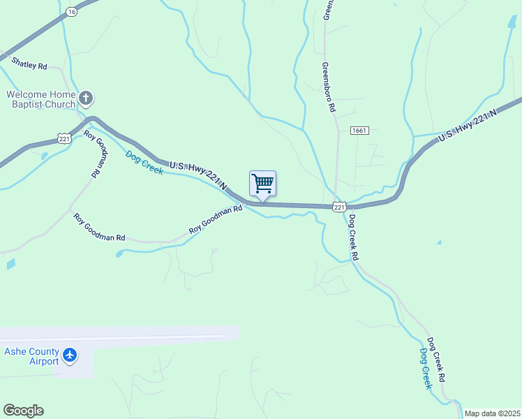 map of restaurants, bars, coffee shops, grocery stores, and more near 4778 U.S. Highway 221 North in Jefferson