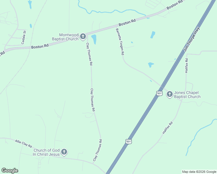 map of restaurants, bars, coffee shops, grocery stores, and more near 630 Clay Thomas Road in Roxboro