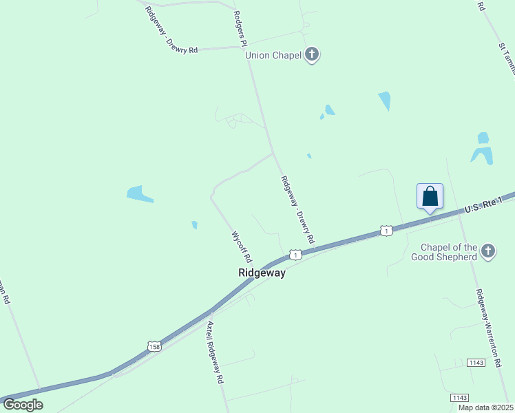 map of restaurants, bars, coffee shops, grocery stores, and more near in Ridgeway