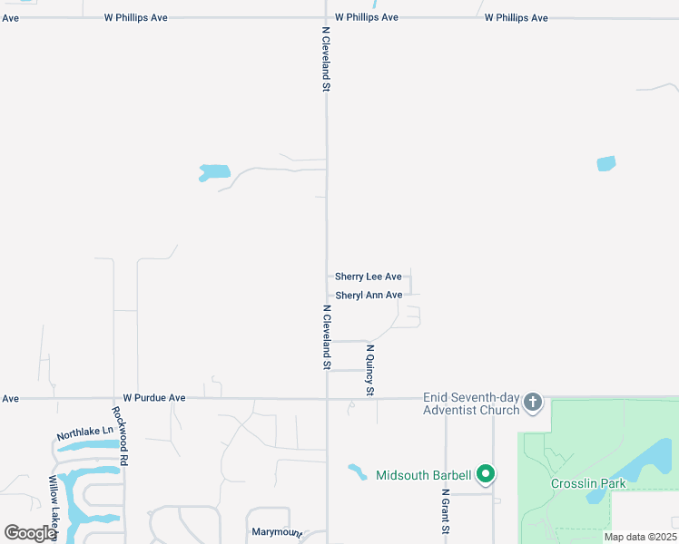 map of restaurants, bars, coffee shops, grocery stores, and more near 2326 Sherry Lee Avenue in Enid