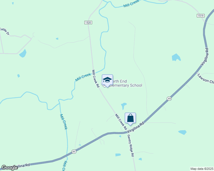 map of restaurants, bars, coffee shops, grocery stores, and more near 378 Mill Creek Road in Roxboro