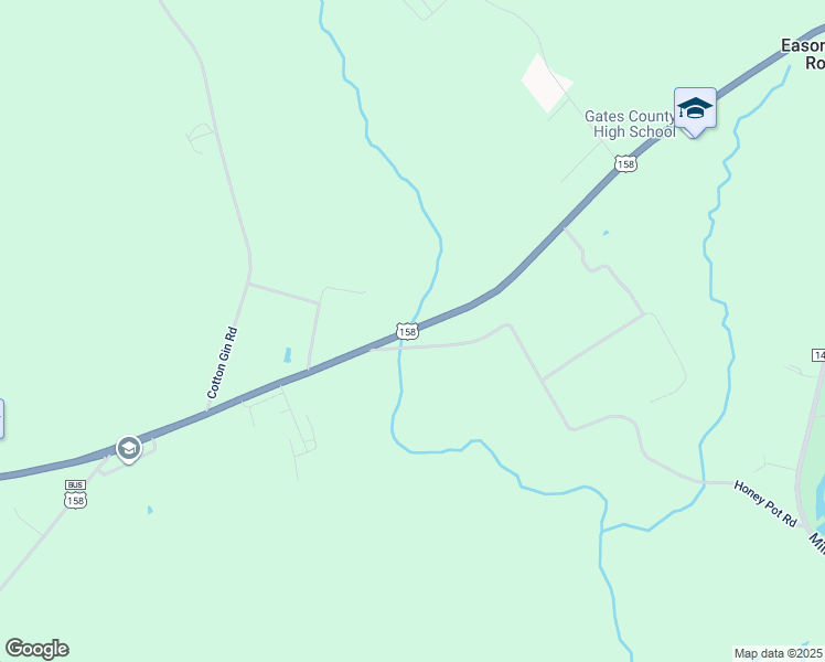 map of restaurants, bars, coffee shops, grocery stores, and more near U.S. 158 in Gates
