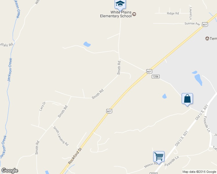 map of restaurants, bars, coffee shops, grocery stores, and more near 1094 Smith Road in Mount Airy