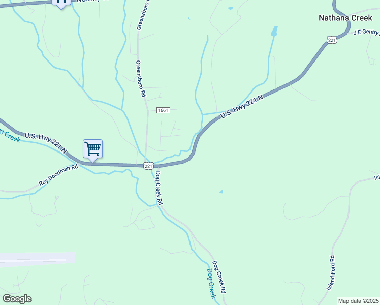 map of restaurants, bars, coffee shops, grocery stores, and more near 5229 U.S. Highway 221 North in Crumpler