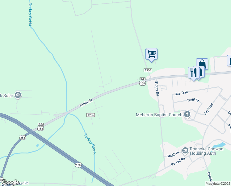 map of restaurants, bars, coffee shops, grocery stores, and more near 139 US 158-258 Business in Murfreesboro