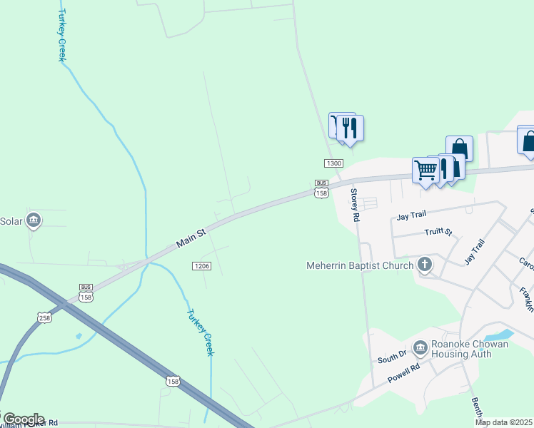 map of restaurants, bars, coffee shops, grocery stores, and more near 139 US 158-258 Business in Murfreesboro