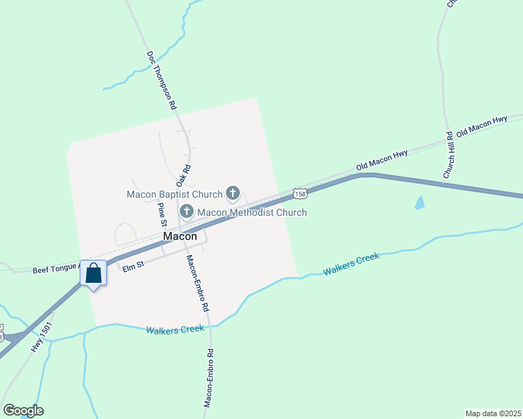 map of restaurants, bars, coffee shops, grocery stores, and more near 149 Church Street in Macon