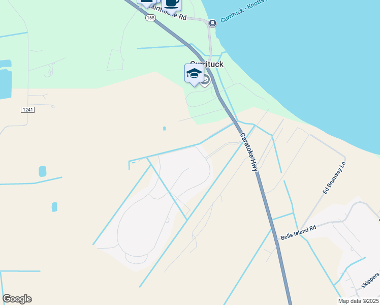 map of restaurants, bars, coffee shops, grocery stores, and more near 229 Laurel Woods Way in Currituck