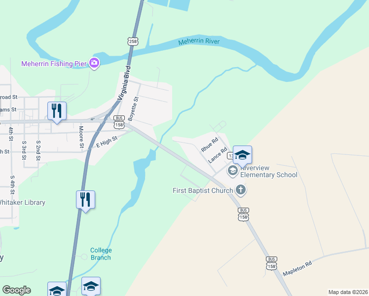 map of restaurants, bars, coffee shops, grocery stores, and more near 407 Washington Road in Murfreesboro