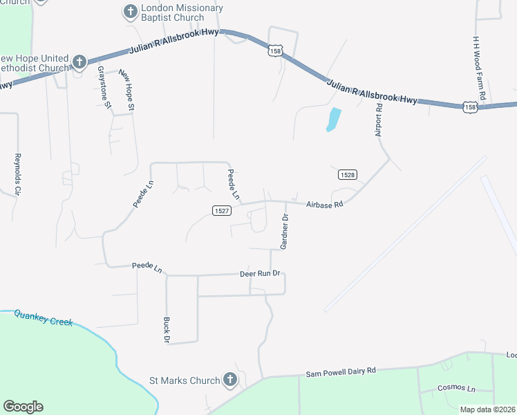 map of restaurants, bars, coffee shops, grocery stores, and more near 233 Radar Circle Road in Roanoke Rapids