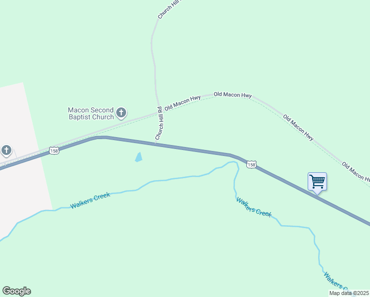 map of restaurants, bars, coffee shops, grocery stores, and more near U.S. 158 in Macon