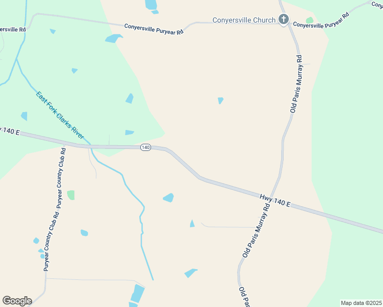 map of restaurants, bars, coffee shops, grocery stores, and more near 1653 Tennessee 140 in Puryear