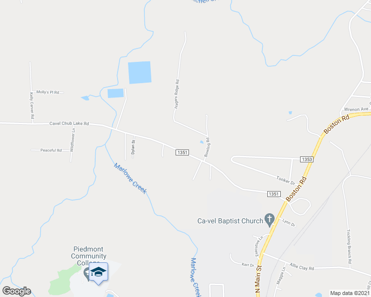 map of restaurants, bars, coffee shops, grocery stores, and more near 560 Cavel Chub Lake Road in Roxboro
