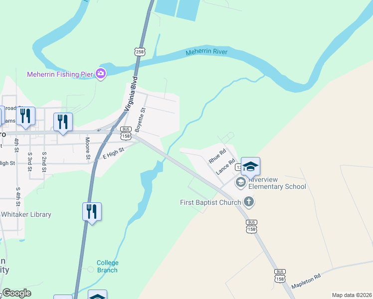 map of restaurants, bars, coffee shops, grocery stores, and more near 407-415 Washington Road in Murfreesboro