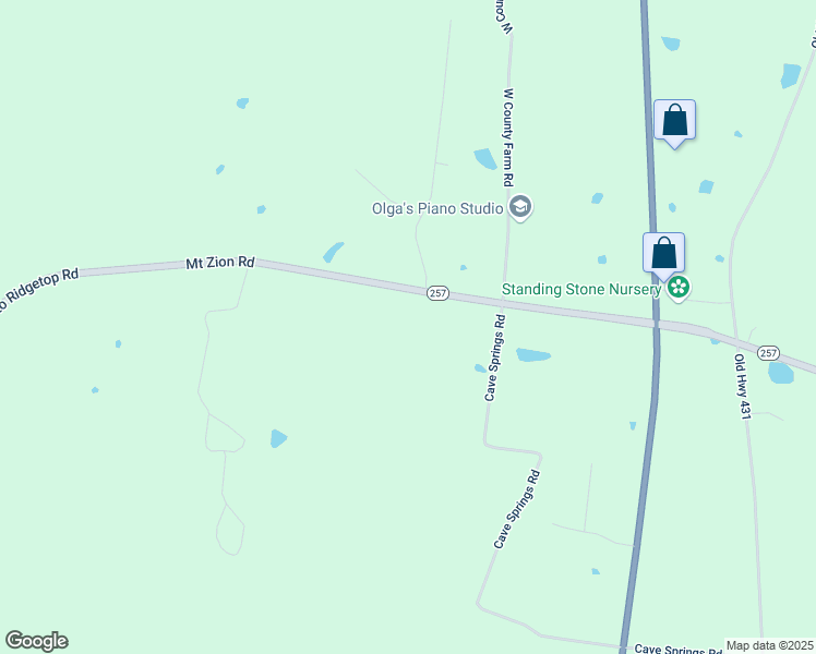 map of restaurants, bars, coffee shops, grocery stores, and more near 4975 Mount Zion Road in Springfield