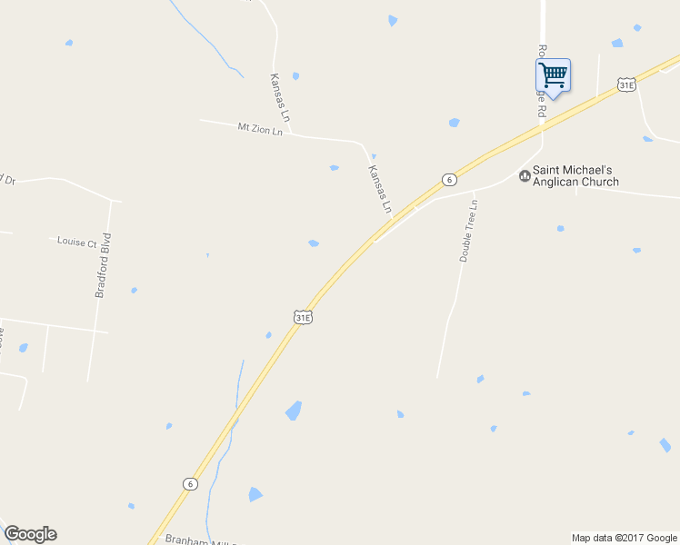map of restaurants, bars, coffee shops, grocery stores, and more near 2446 U.S. 31E in Gallatin