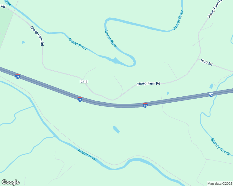 map of restaurants, bars, coffee shops, grocery stores, and more near 1100 Sheep Farm Road in Mount Airy
