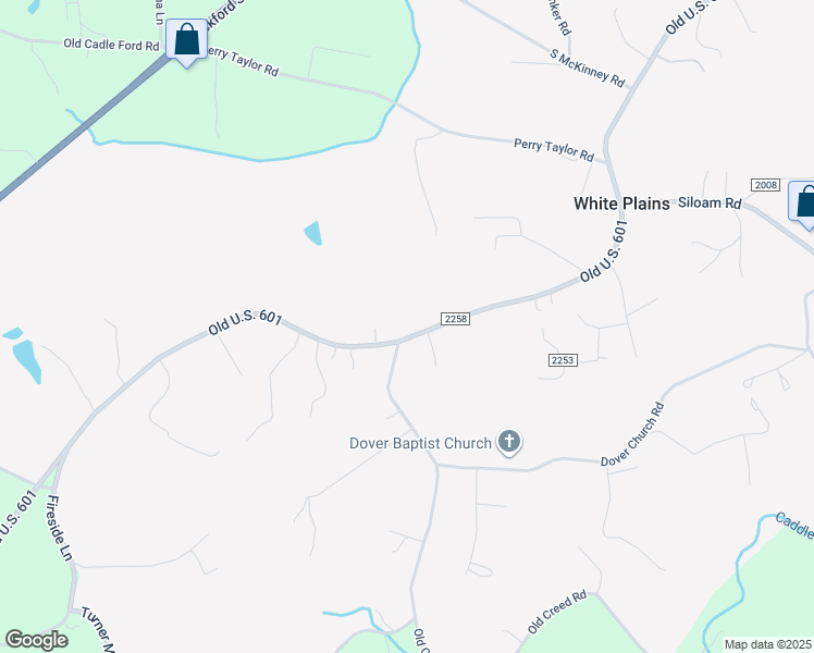 map of restaurants, bars, coffee shops, grocery stores, and more near 1226 Old U.S. 601 in Mount Airy