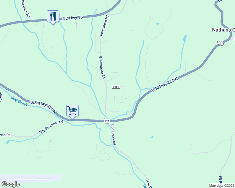 map of restaurants, bars, coffee shops, grocery stores, and more near 168 Greensboro Road in Crumpler