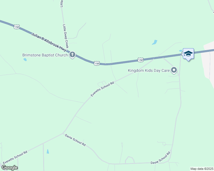 map of restaurants, bars, coffee shops, grocery stores, and more near 458 Everetts School Road in Roanoke Rapids