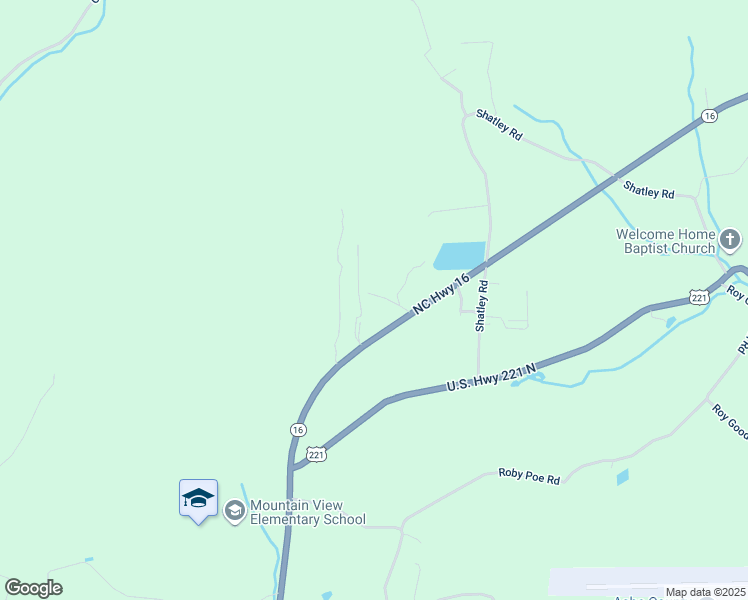 map of restaurants, bars, coffee shops, grocery stores, and more near 587 North Carolina 16 in Jefferson