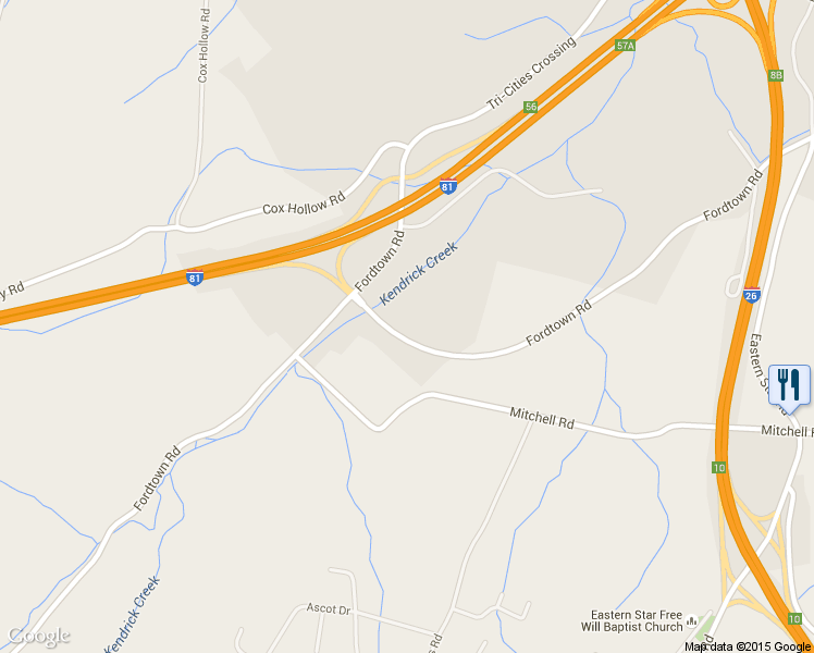 map of restaurants, bars, coffee shops, grocery stores, and more near 1709 Fordtown Rd in Kingsport