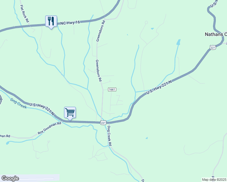 map of restaurants, bars, coffee shops, grocery stores, and more near 168 Greensboro Road in Crumpler