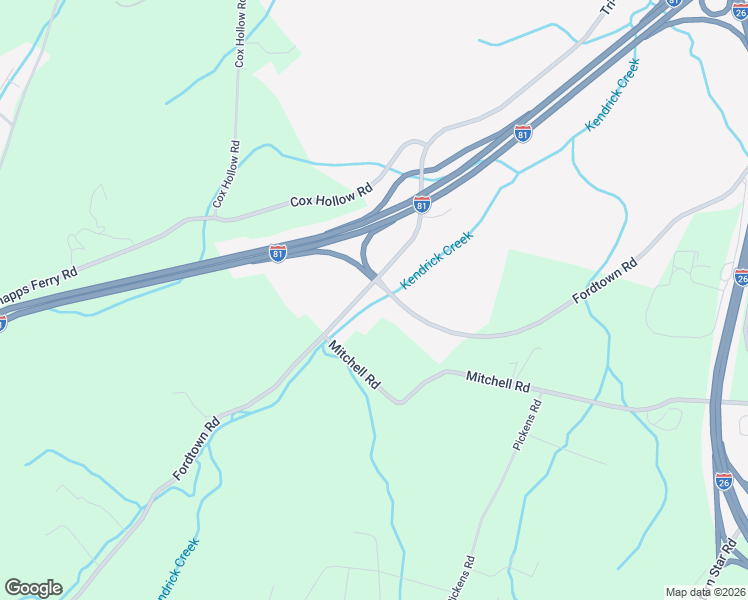 map of restaurants, bars, coffee shops, grocery stores, and more near 1709 Fordtown Road in Kingsport
