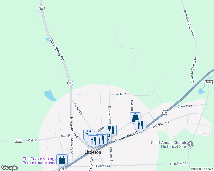 map of restaurants, bars, coffee shops, grocery stores, and more near 314 Roanoke Avenue in Littleton
