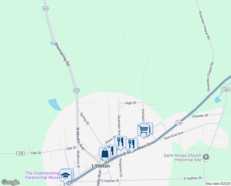 map of restaurants, bars, coffee shops, grocery stores, and more near 314 Roanoke Avenue in Littleton