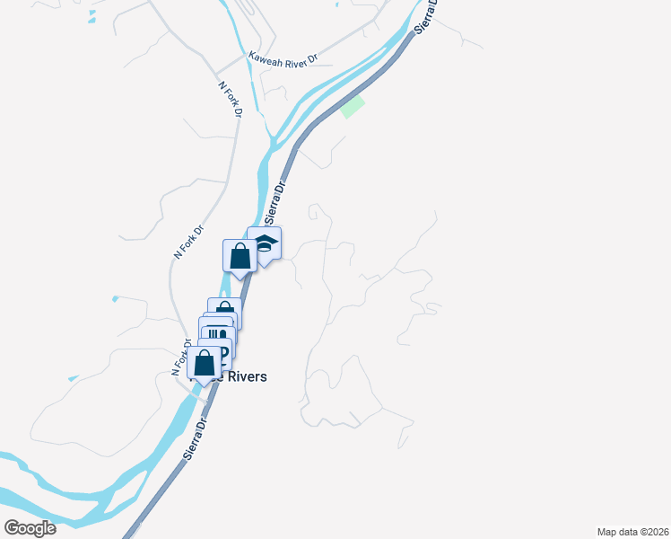 map of restaurants, bars, coffee shops, grocery stores, and more near 42185 West Mynatt Drive in Three Rivers