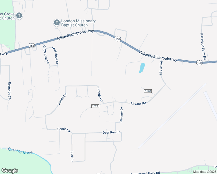 map of restaurants, bars, coffee shops, grocery stores, and more near 476 Airbase Road in Roanoke Rapids