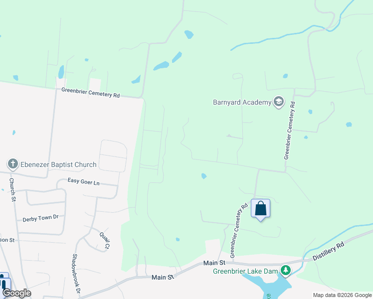 map of restaurants, bars, coffee shops, grocery stores, and more near 2686 Bellar Road in Greenbrier