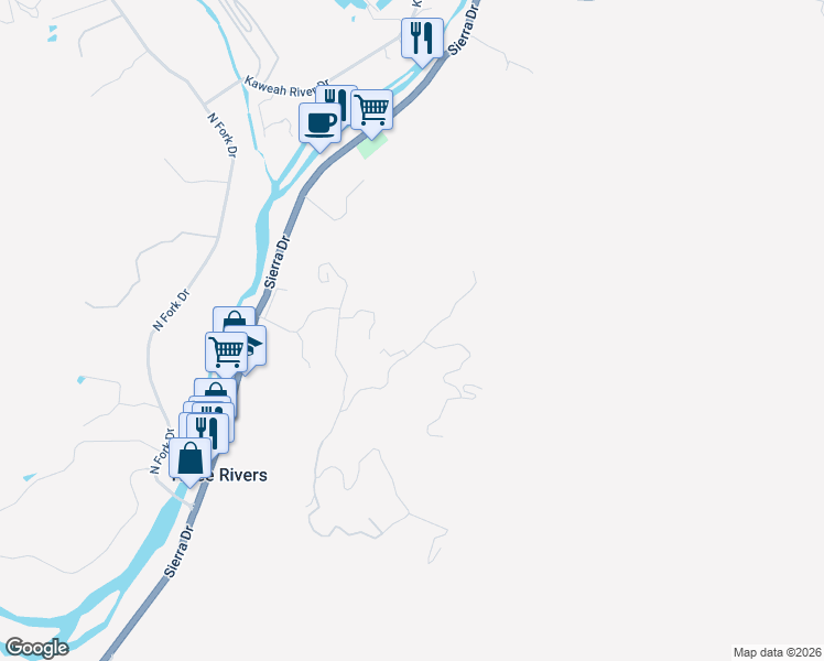 map of restaurants, bars, coffee shops, grocery stores, and more near 41045 East Mynatt Drive in Three Rivers