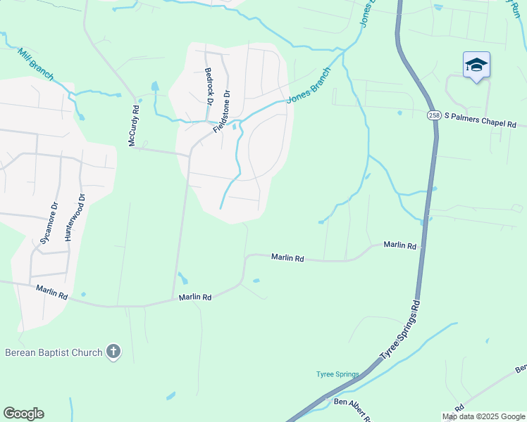 map of restaurants, bars, coffee shops, grocery stores, and more near 233 Bexley Way in White House