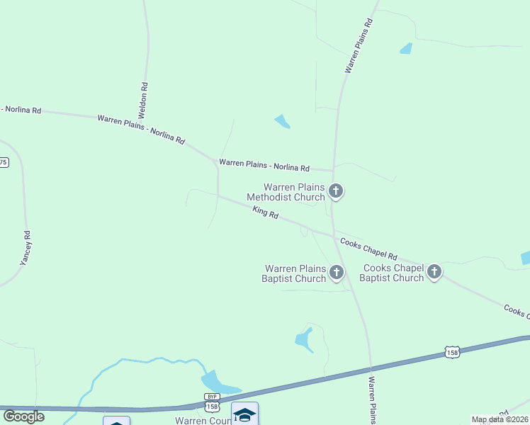 map of restaurants, bars, coffee shops, grocery stores, and more near King Road in Warren County