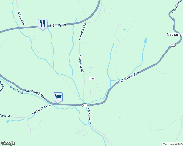 map of restaurants, bars, coffee shops, grocery stores, and more near 715 Greensboro Road in Crumpler