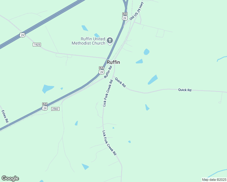 map of restaurants, bars, coffee shops, grocery stores, and more near 2179 Lick Fork Creek Road in Ruffin